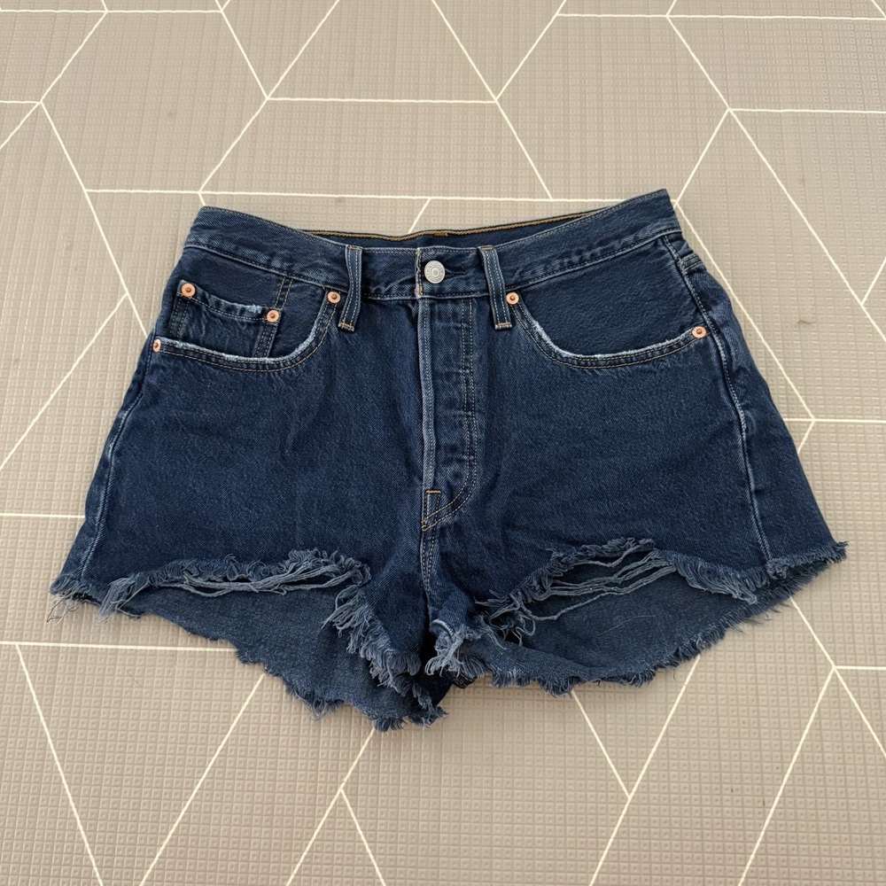 Levi's 501 Denim‎ Cutoff Shorts Size 28 Dark Wash